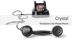  Presentation with telephone - Cool new PPT layouts with vintage telephone isolated on white backdrop and a white colored foreground