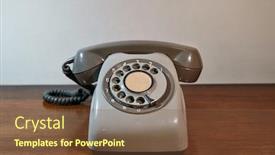  Presentation with telephone - Amazing slide set having vintage-telephone-on-a-table backdrop and a tawny brown colored foreground