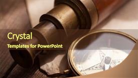  Presentation with vintage compass - Audience pleasing slide set consisting of vintage telescope and compass backdrop and a tawny brown colored foreground