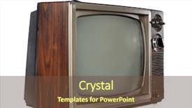  Presentation with television - Beautiful slides featuring vintage television isolated over white backdrop and a tawny brown colored foreground