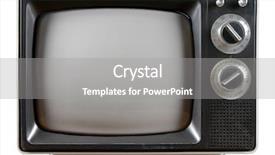  Presentation with television - Colorful slides enhanced with vintage television with knobs backdrop and a  colored foreground