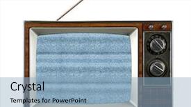  Presentation with signal - Cool new presentation design with vintage television without signal producing backdrop and a light blue colored foreground