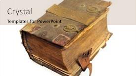  Presentation with vintage book - Colorful theme enhanced with vintage-thick-book-on-white backdrop and a coral colored foreground