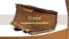  Presentation with vintage book - Audience pleasing slide set consisting of vintage-thick-book-on-white backdrop and a tawny brown colored foreground