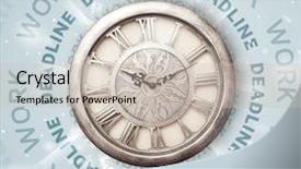  Presentation with vintage clocks - Slide set enhanced with vintage timer - clocks with work and deadline background and a soft green colored foreground