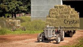  Presentation with tractor - Beautiful presentation featuring vintage tractor hauling a wagon backdrop and a coral colored foreground