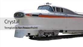  Presentation with engine - Colorful presentation theme enhanced with vintage train engine backdrop and a light gray colored foreground
