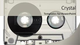  Presentation with cassette - Colorful theme enhanced with vintage transparent compact cassette backdrop and a soft green colored foreground