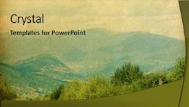  Presentation with aged paper - Presentation theme featuring vintage travel - aged paper texture country road background and a yellow colored foreground