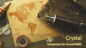  Presentation with accessories - Presentation design enhanced with vintage travel - beautiful composition with sea accessories background and a tawny brown colored foreground