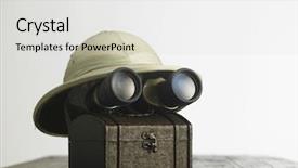  Presentation with colonial - Slides having vintage travel - old colonial hat background and a light gray colored foreground