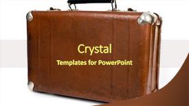  Presentation with old big bike on white - PPT layouts with vintage travel - old suitcase isolated background and a tawny brown colored foreground