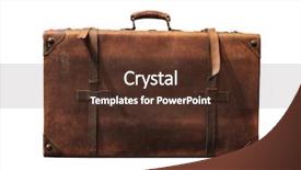 Presentation with suitcase - Slides consisting of vintage travel - old suitcase background and a tawny brown colored foreground