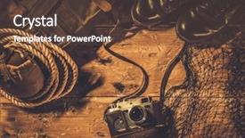  Presentation with interior - Beautiful PPT theme featuring vintage travel - sea travellers concept in wooden backdrop and a tawny brown colored foreground