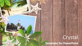  Presentation with old wood planks - Cool new PPT theme with vintage-travel-background-with-old backdrop and a coral colored foreground
