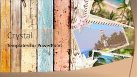  Presentation with old wood planks - Presentation theme consisting of vintage-travel-background-with-old background and a coral colored foreground