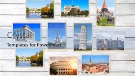  Presentation with old wood planks - Cool new theme with vintage-travel-background-with-retro backdrop and a light blue colored foreground