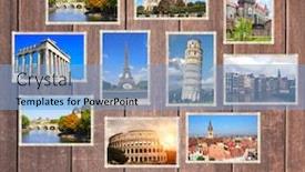  Presentation with old wood planks - Cool new presentation theme with vintage-travel-background-with-retro backdrop and a light blue colored foreground