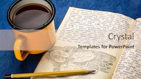  Presentation with travel journal - Presentation theme featuring vintage-travel-journal-with-handwriting background and a lemonade colored foreground