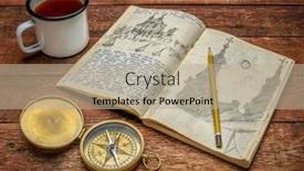  Presentation with travel journal - Cool new slide deck with vintage-travel-journal-with-handwriting backdrop and a mint green colored foreground