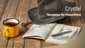  Presentation with travel journal - Presentation design featuring vintage-travel-journal background and a tawny brown colored foreground