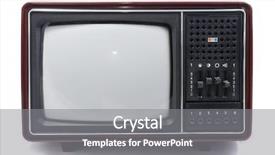  Presentation with vintage - PPT layouts consisting of vintage tv over a white background and a gray colored foreground