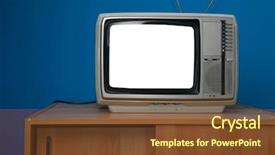  Presentation with blank - Audience pleasing slide deck consisting of vintage tv set with blank backdrop and a tawny brown colored foreground