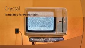  Presentation with empty - Presentation theme having vintage-tv-set background and a gold colored foreground