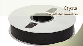  Presentation with tape recording studio - Slide set consisting of vintage two inch professional recording background and a  colored foreground