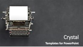  Presentation with white sheet - Presentation theme enhanced with vintage typewriter header with blank background and a dark gray colored foreground