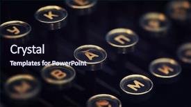  Presentation with vintage letter - PPT theme with vintage typewriter keyboard macro closeup background and a wine colored foreground