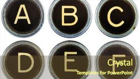  Presentation with white letters - Colorful slide set enhanced with vintage typewriter letters abcdef isolated backdrop and a tawny brown colored foreground