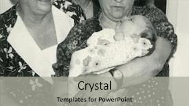  Presentation with grandfather - Presentation theme enhanced with vintage unretouched photo of two grandmothers grandfather and baby girl background and a light gray colored foreground