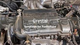  Presentation with engine - PPT theme enhanced with vintage-v6-carburetor-engine-up background and a gray colored foreground