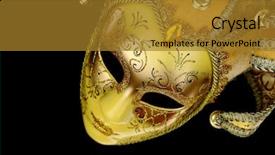  Presentation with carnival - Amazing slide set having vintage-venetian-carnival-mask backdrop and a gold colored foreground