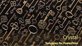  Presentation with unlocking potential - Slides with vintage-victorian-style-golden-skeleton background and a tawny brown colored foreground