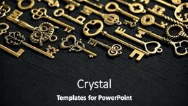  Presentation with unlocking potential - Slide set consisting of vintage-victorian-style-golden-skeleton background and a dark gray colored foreground