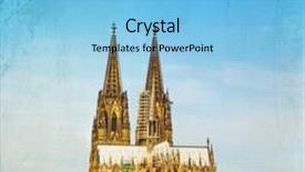  Presentation with cologne - Slides featuring vintage view of gothic cathedral in cologne germany background and a light blue colored foreground