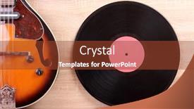  Presentation with vinyl - Beautiful PPT theme featuring vintage-vinyl-discs-and-country backdrop and a tawny brown colored foreground