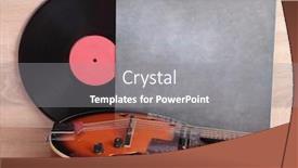  Presentation with vinyl - Slides having vintage-vinyl-discs-and-country background and a gray colored foreground