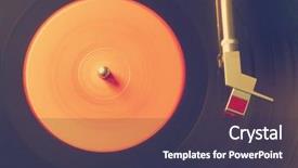  Presentation with vintage retro - Amazing theme having vintage vinyl player retro film backdrop and a tawny brown colored foreground