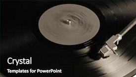  Presentation with record player - Beautiful PPT theme featuring vintage vinyl player sepia backdrop and a black colored foreground