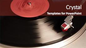  Presentation with record player - PPT theme featuring vintage vinyl player background and a tawny brown colored foreground