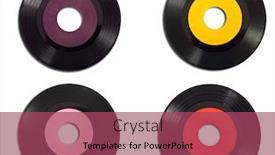  Presentation with vinyl record - Presentation enhanced with vintage-vinyl-record-albums background and a violet colored foreground