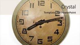  Presentation with vintage clock - Presentation theme having vintage wall-clock background and a coral colored foreground