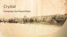  Presentation with view of rotterdam city - Theme with vintage wallpaper - antique city view in europe background and a cream colored foreground