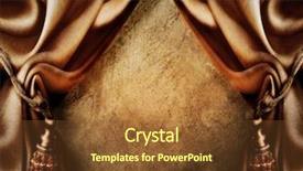  Presentation with curtain - Colorful PPT theme enhanced with vintage wallpaper - curtain backdrop and a tawny brown colored foreground