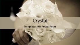  Presentation with bride - Presentation theme consisting of vintage wedding bouquet in bride' background and a soft green colored foreground