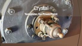  Presentation with old map aged world vintage - PPT theme enhanced with vintage wheel hub old industrial background and a violet colored foreground