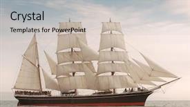  Presentation with ship - Presentation theme featuring vintage windjammer style ship background and a light gray colored foreground